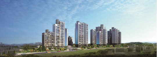 현대건설이 이번에 수주한 2089억원 규모 '원주 원동나래구역' 투시도.    현대건설 제공